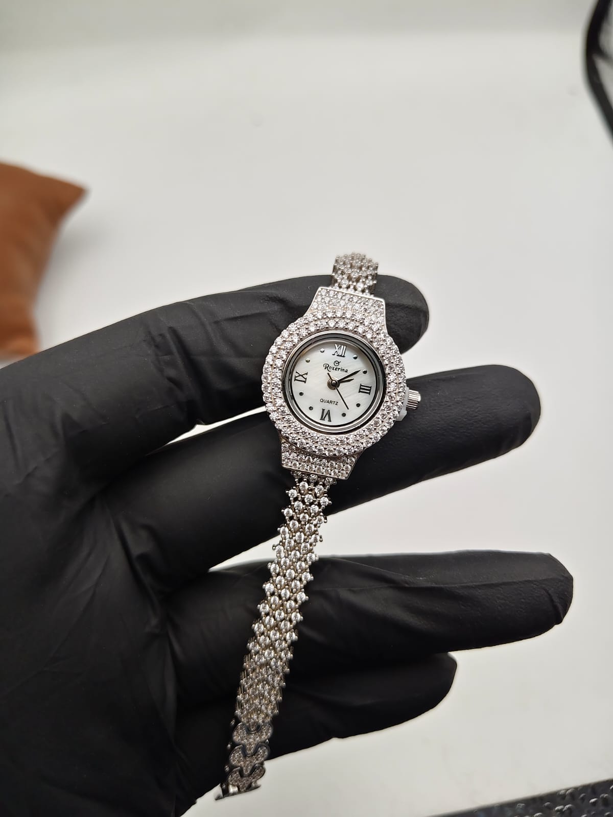 925 Silver Rhodium-Plated Crystal Luxury Women’s Watch - IHSJ.pk