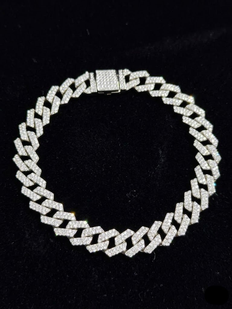 “925 Silver Micro Setting Bracelet – Sterling Silver Jewelry for Men” - IHSJ.pk