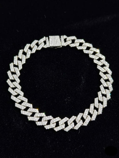 “925 Silver Micro Setting Bracelet – Sterling Silver Jewelry for Men” - IHSJ.pk