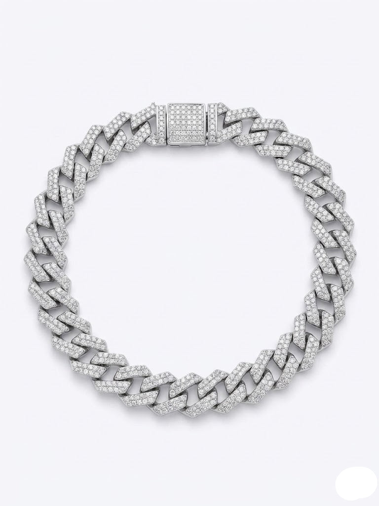 “925 Silver Micro Setting Bracelet – Sterling Silver Jewelry for Men” - IHSJ.pk