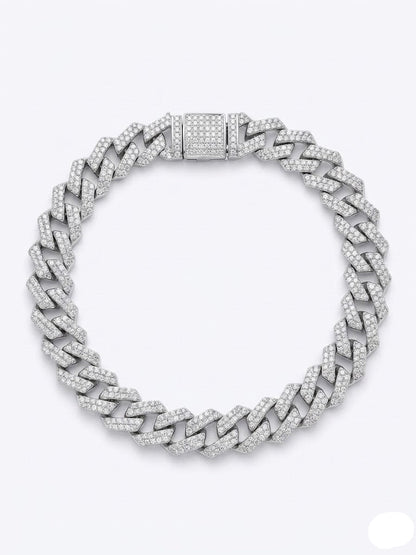 “925 Silver Micro Setting Bracelet – Sterling Silver Jewelry for Men” - IHSJ.pk