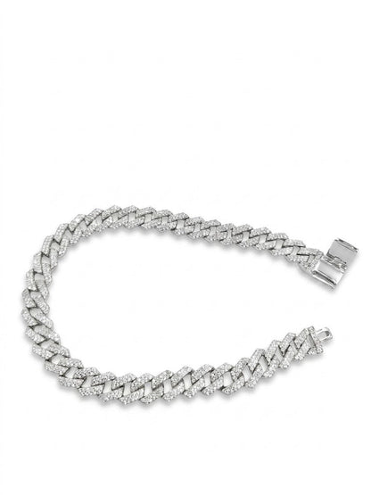 “925 Silver Micro Setting Bracelet – Sterling Silver Jewelry for Men” - IHSJ.pk