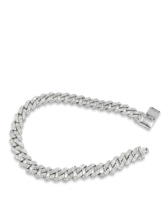 “925 Silver Micro Setting Bracelet – Sterling Silver Jewelry for Men” - IHSJ.pk