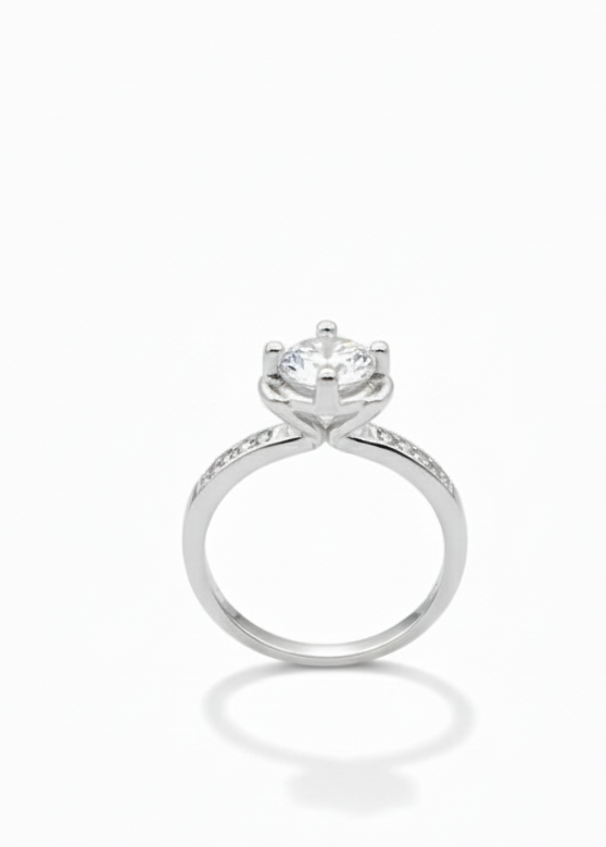 Diamond ring on a white background