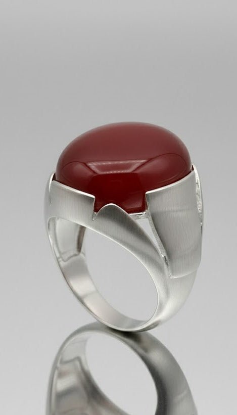 Aqeeq Ring in (925 Silver) - IHSJ.pk