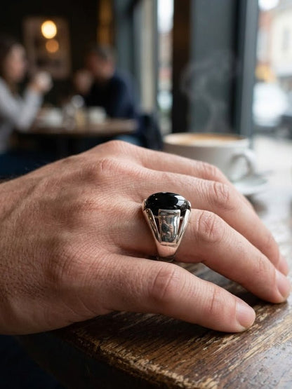 Aqeeq Ring in (925 Silver) - IHSJ.pk