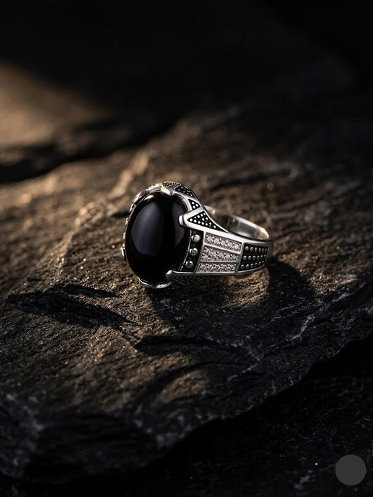 Black Aqique Ring - IHSJ.pk