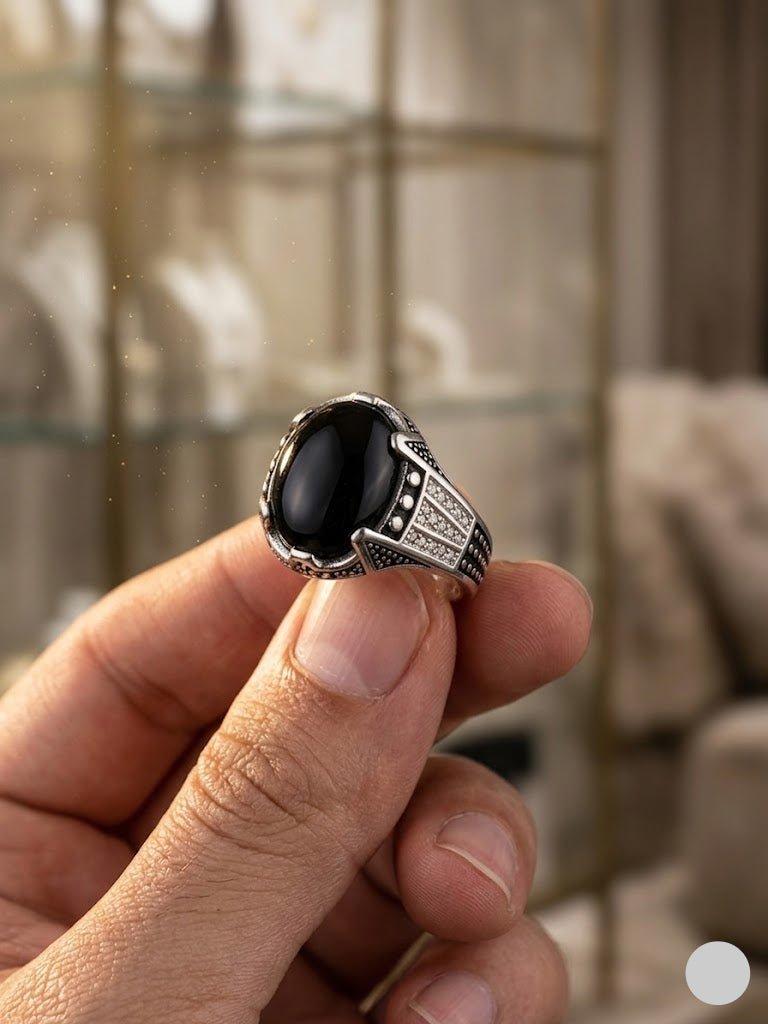 Black Aqique Ring - IHSJ.pk