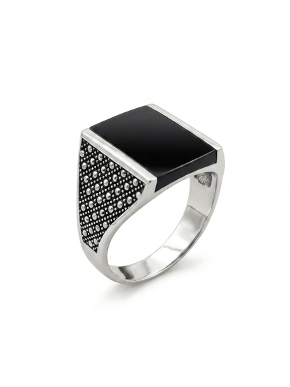 Black Square Ring Silver 925 - IHSJ.pk