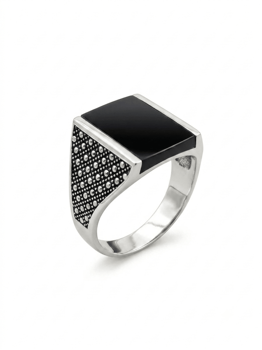 Black Square Ring Silver 925 - IHSJ.pk
