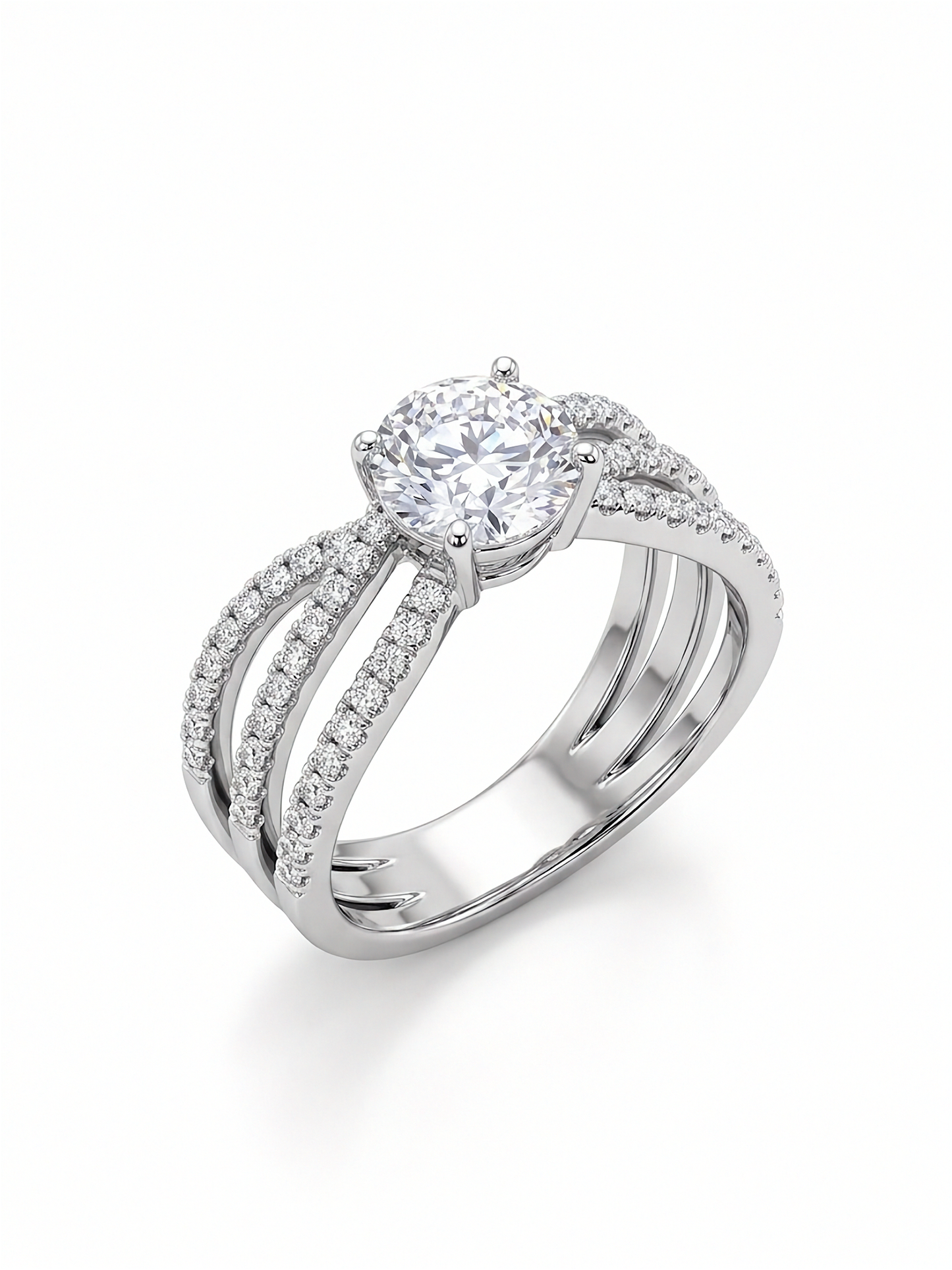 Diamond ring with a white background