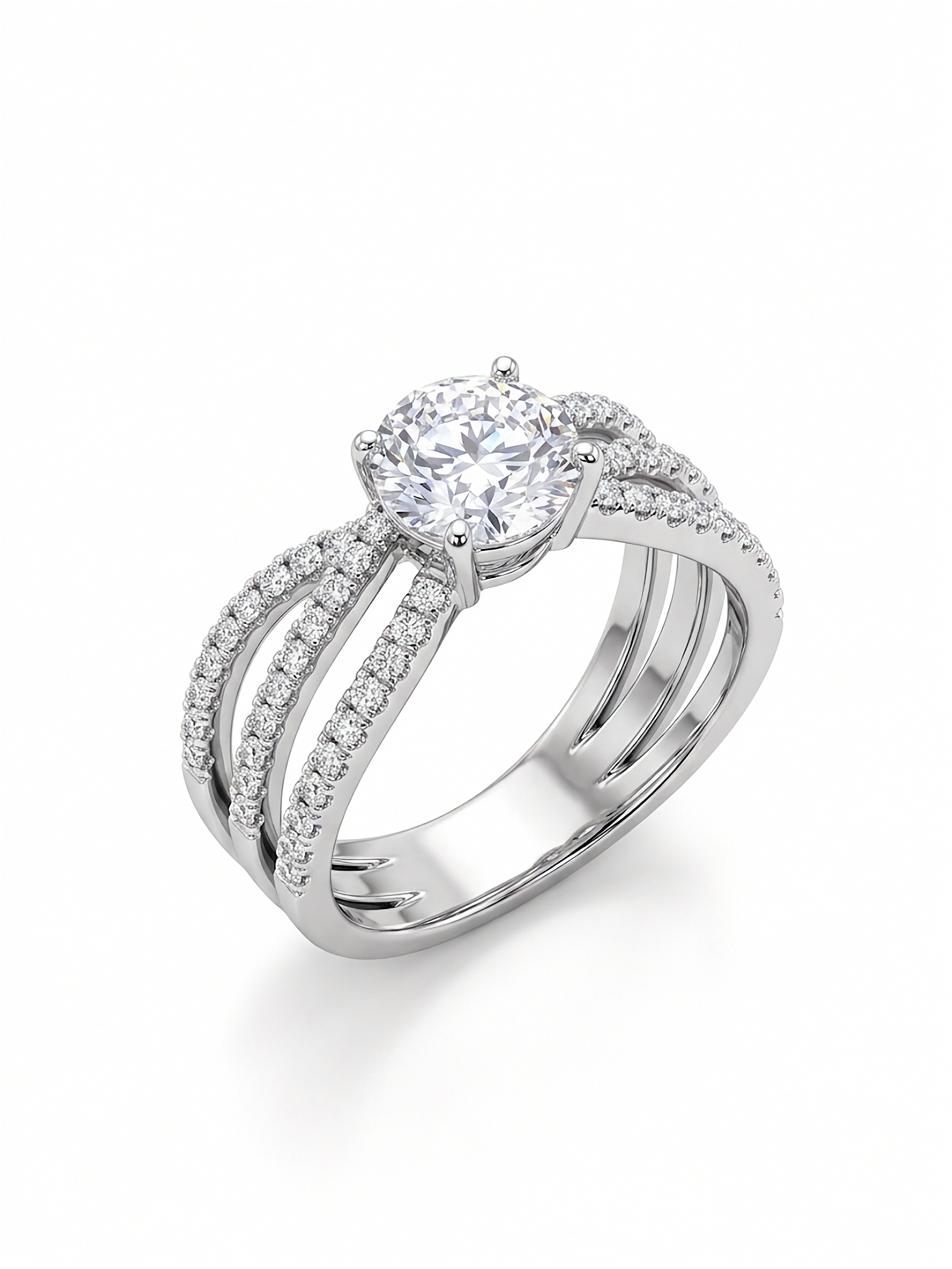 Diamond ring with a white background