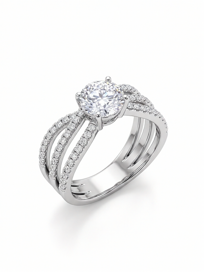Diamond ring with a white background
