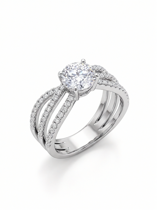 Diamond ring with a white background