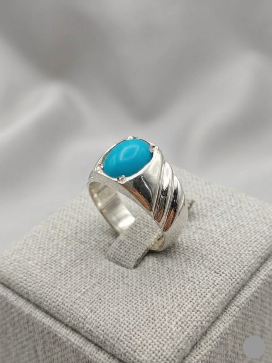 Feroza Gemstone Silver Ring - IHSJ.pk
