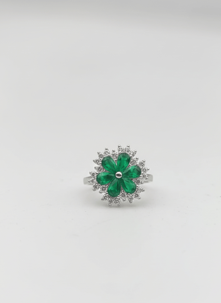 Green Flower Ladies Ring - IHSJ.pk