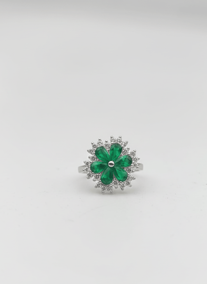 Green Flower Ladies Ring - IHSJ.pk