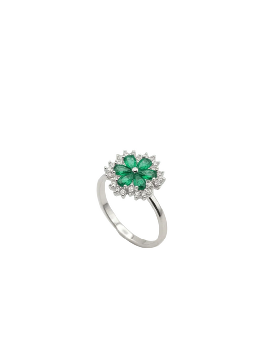 Green Flower Ladies Ring - IHSJ.pk