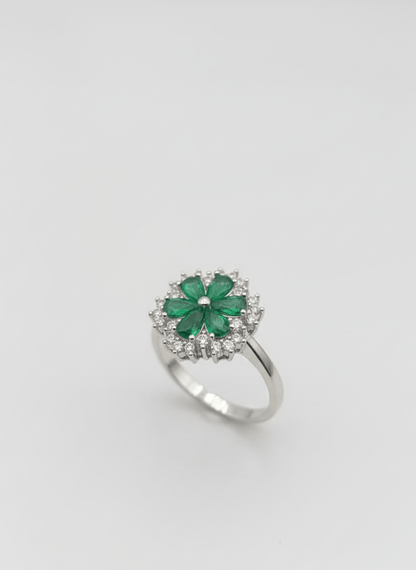 Green Flower Ladies Ring - IHSJ.pk