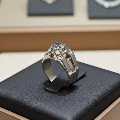 Mozonite Gemstone Silver Ring - IHSJ.pk