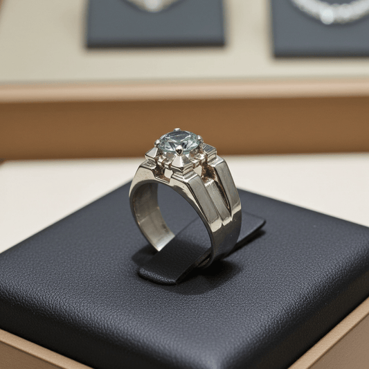 Mozonite Gemstone Silver Ring - IHSJ.pk
