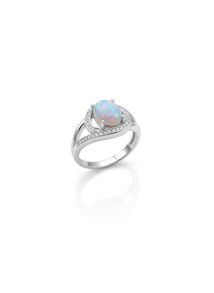 Original Opal 925 Silver Ladies Ring – Elegant Design - IHSJ.pk