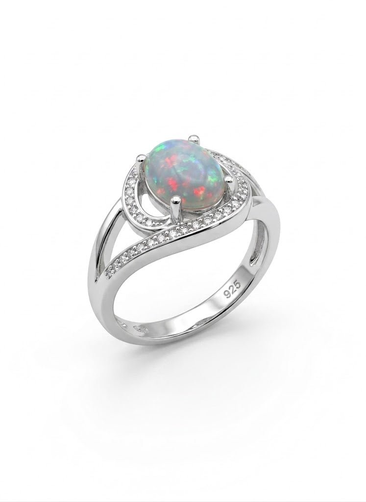 Original Opal 925 Silver Ladies Ring – Elegant Design - IHSJ.pk