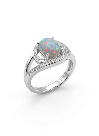 Original Opal 925 Silver Ladies Ring – Elegant Design - IHSJ.pk