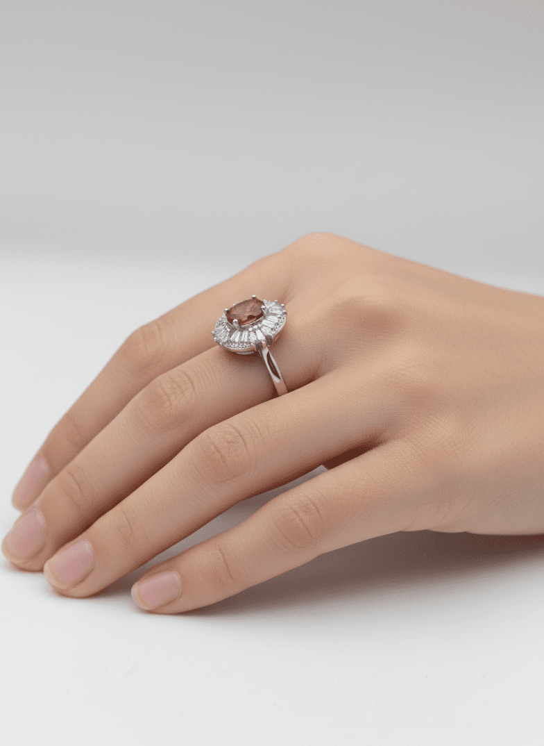 Rodium Ladies Ring - IHSJ.pk