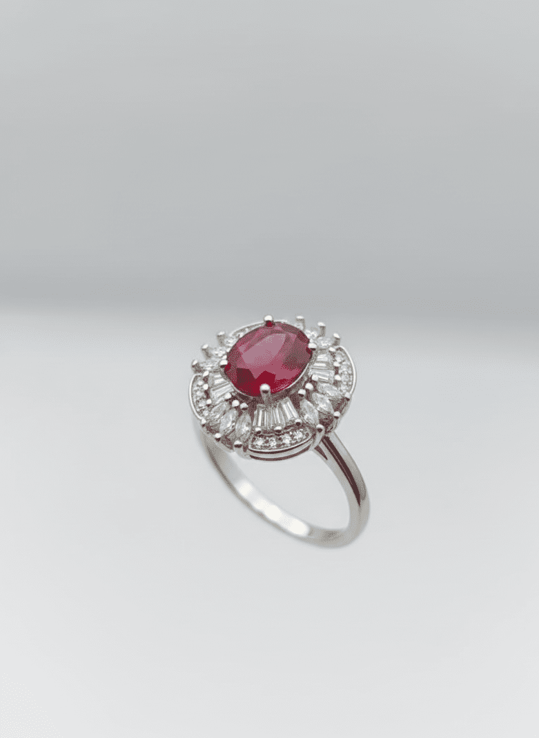 Rodium Ladies Ring - IHSJ.pk