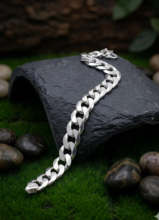 Silver Cuban Link Bracelet - IHSJ.pk