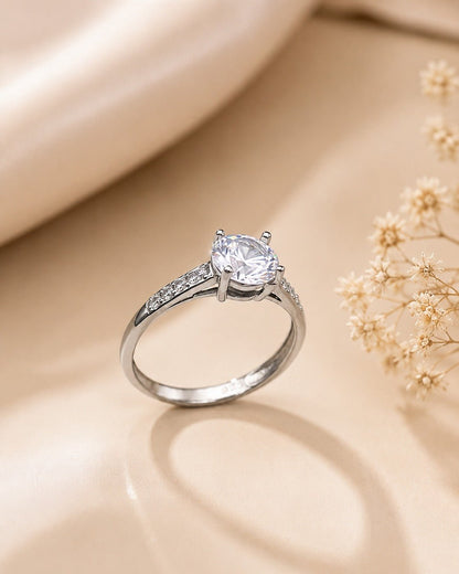 Women's 925 Sterling Silver Pear Cut Solitaire Ring - IHSJ.pk