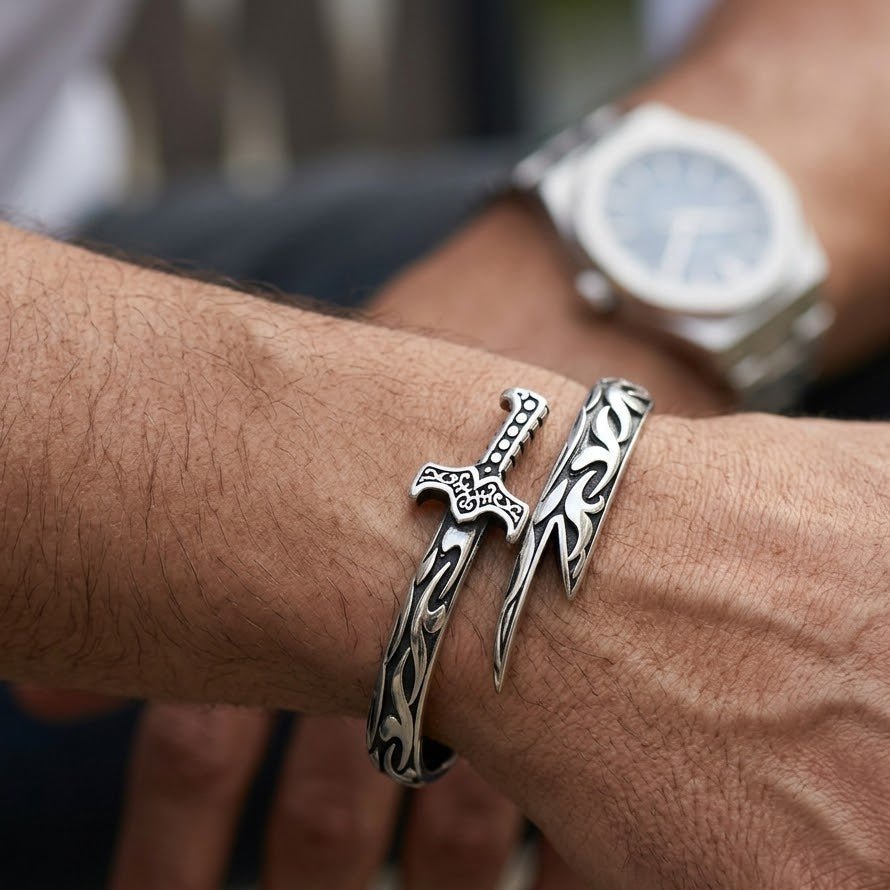 Zulfiqar Bracelet for Men – 925 Sterling Silver Islamic Jewelry - IHSJ.pk