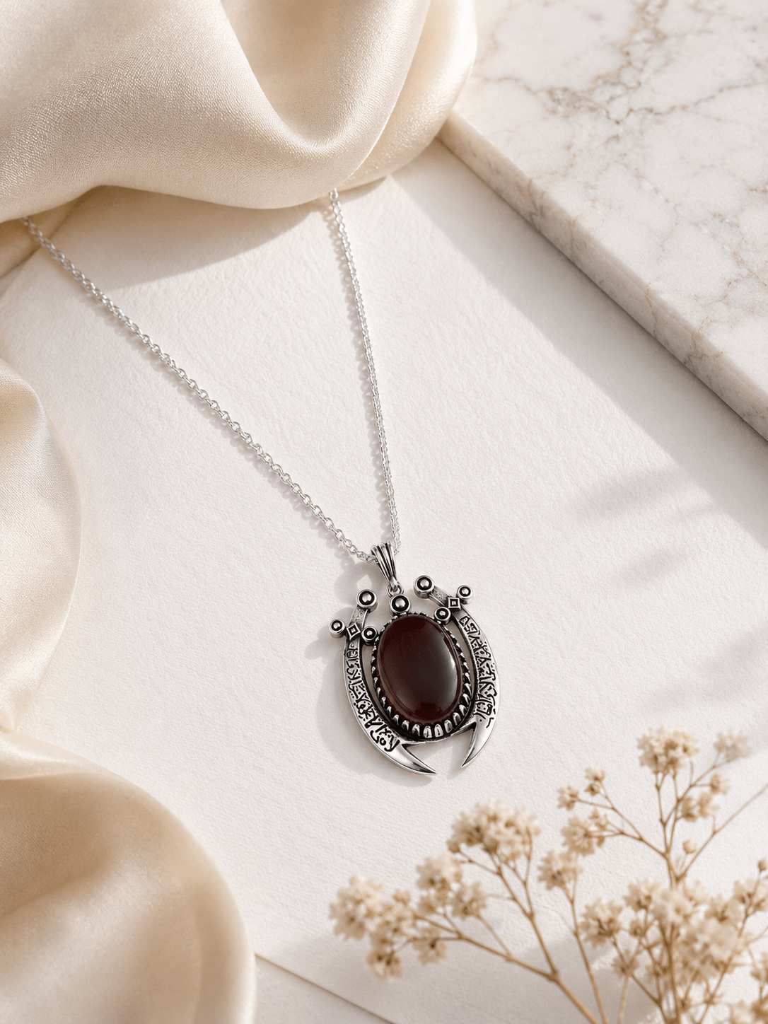 Zulfiqar Irani Aqeeq Silver Men Pendant - IHSJ.pk