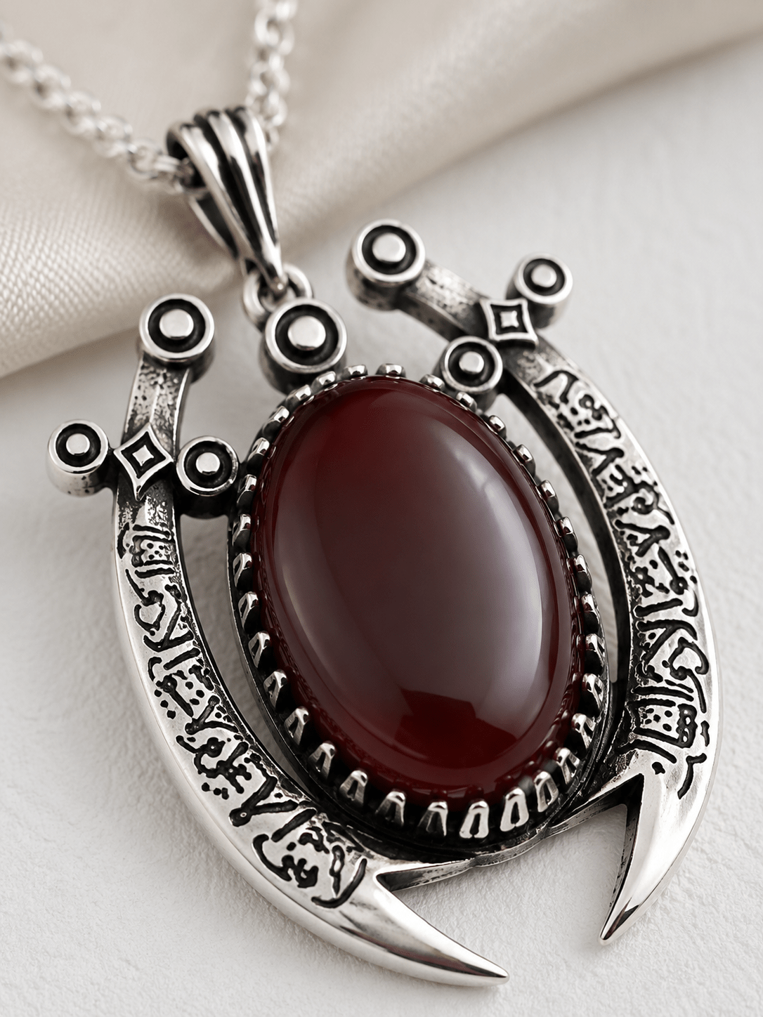 Zulfiqar Irani Aqeeq Silver Men Pendant - IHSJ.pk