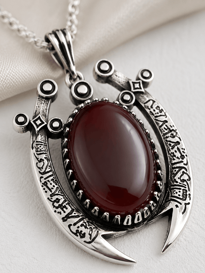 Zulfiqar Irani Aqeeq Silver Men Pendant - IHSJ.pk