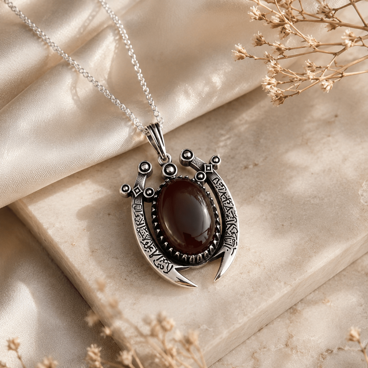 Zulfiqar Irani Aqeeq Silver Men Pendant - IHSJ.pk